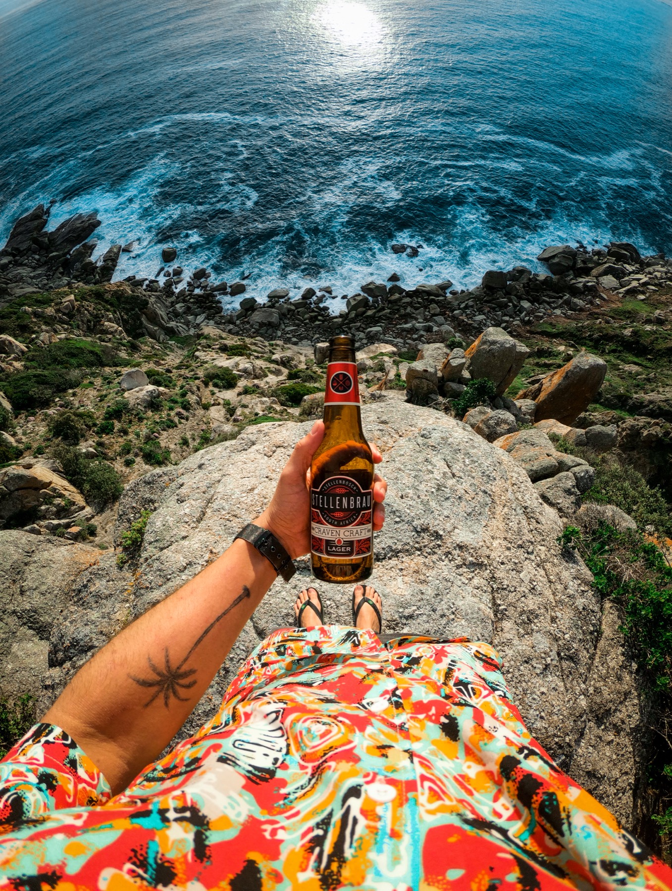 Beer brand content by the coast.